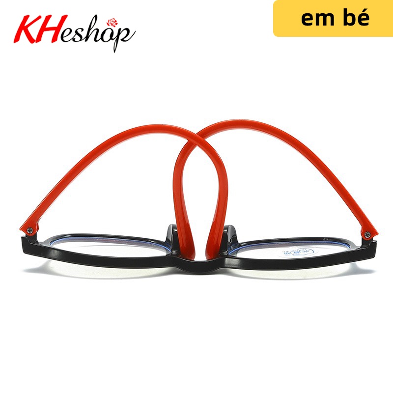 Kính 0 độ thời trang cho bé Silicone, đập không vỡ, rơi không bể chống ánh sáng xanh form vuông bầu dễ thương mã Y8905