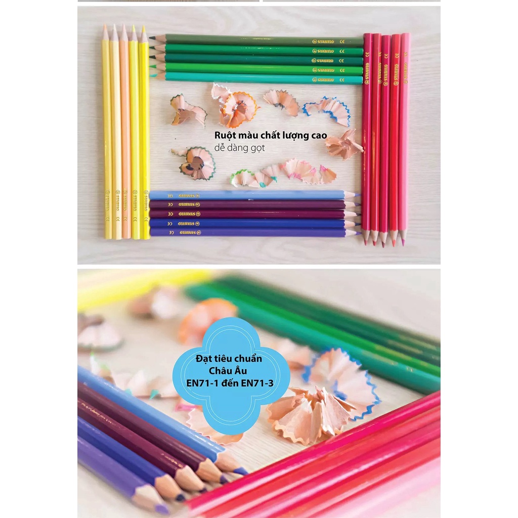 Hộp bút chì màu tấy xóa được STABILO Swans 36+2 màu