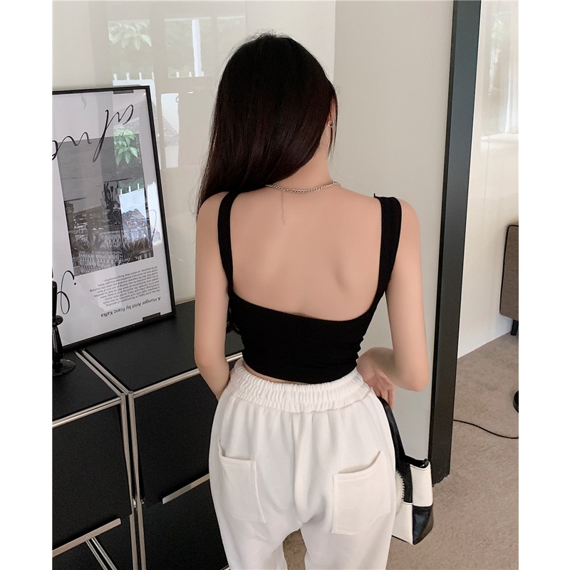 Áo Croptop Hở Lưng Thiết Kế Mới Quyến Rũ Thời Trang Mùa Hè Dành Cho Nữ