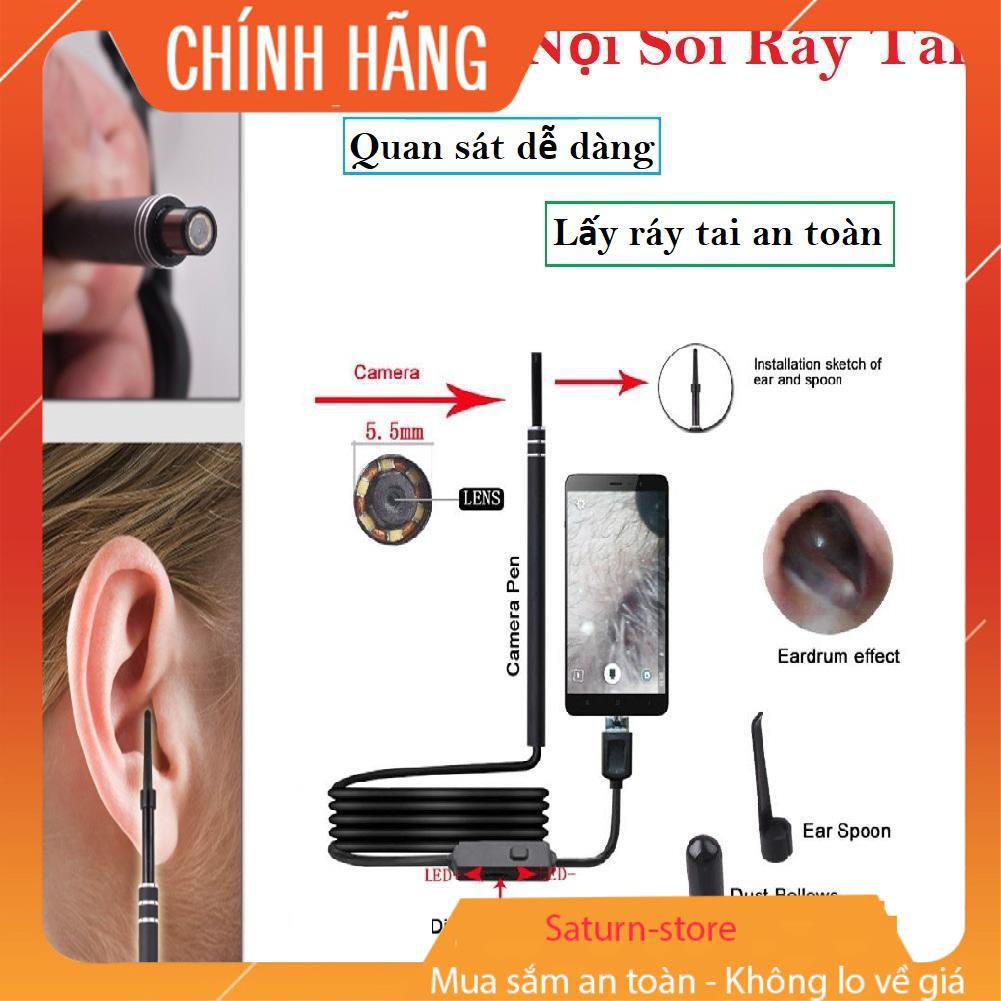 Camera nội soi y tế soi tai, mũi, họng kiêm Máy lấy ráy tai HD Visual Earwas Clean Tool cho hình ảnh sắc nét