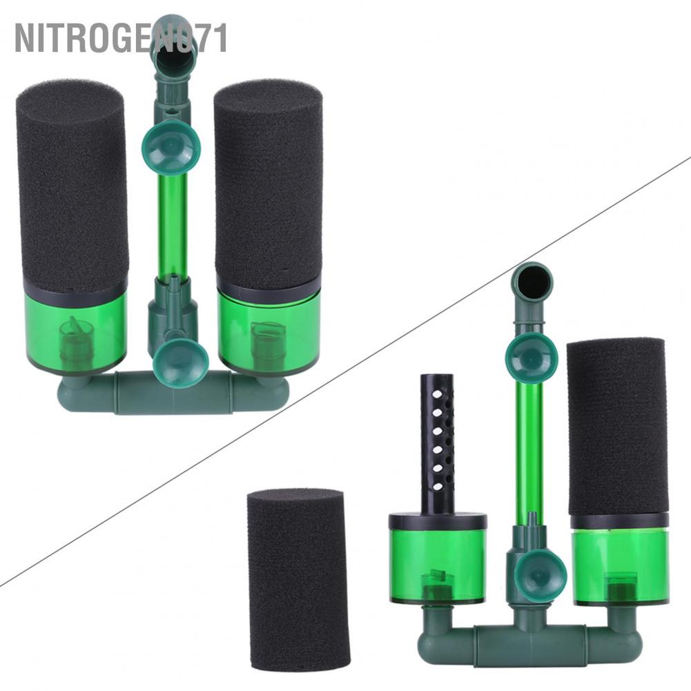 Nitrogen071 2 Types Aquarium Double Head Biochemical Sponge Foam Filter Fish Tank Equipment