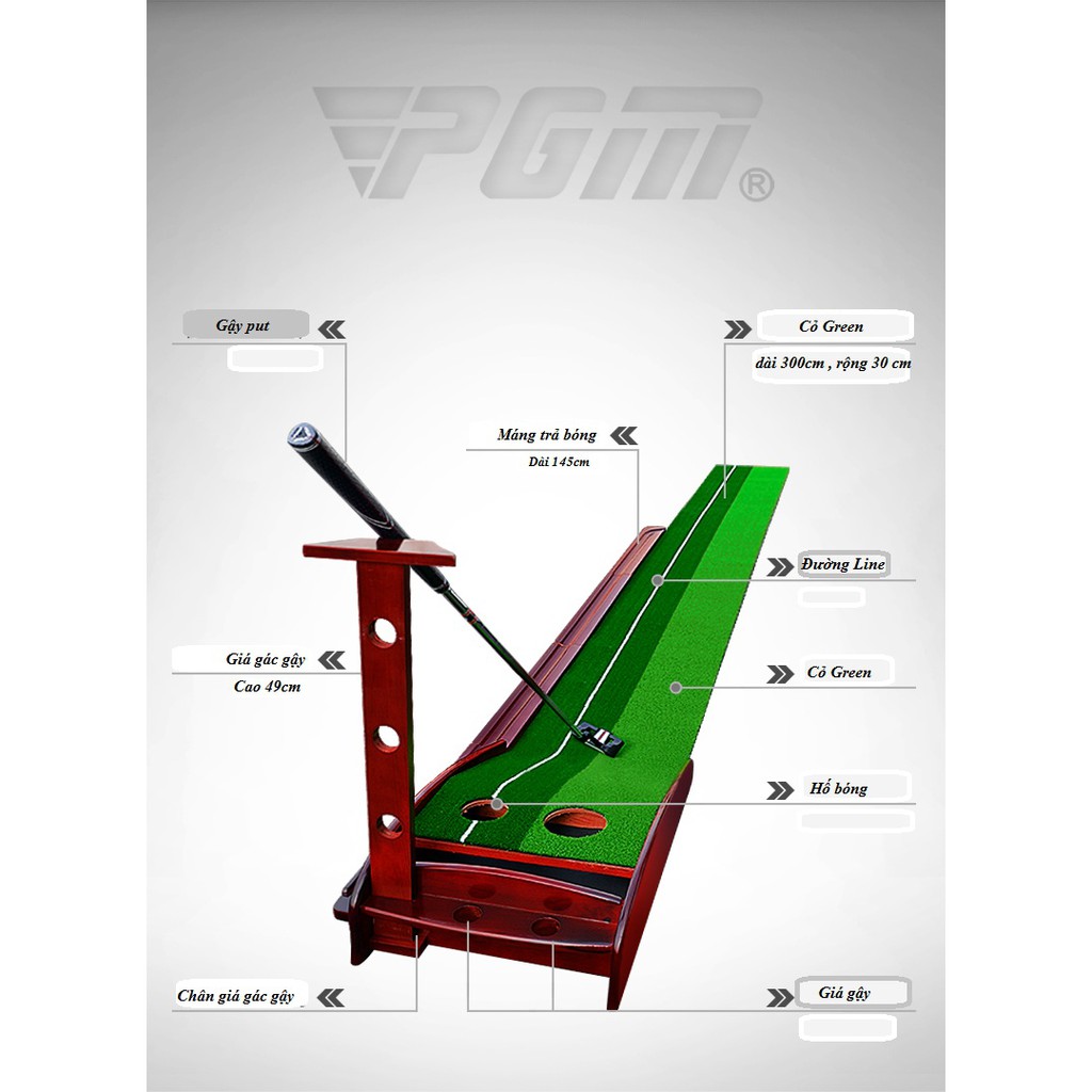 Thảm Putter Golf ( Tặng kèm 5 bóng golf )