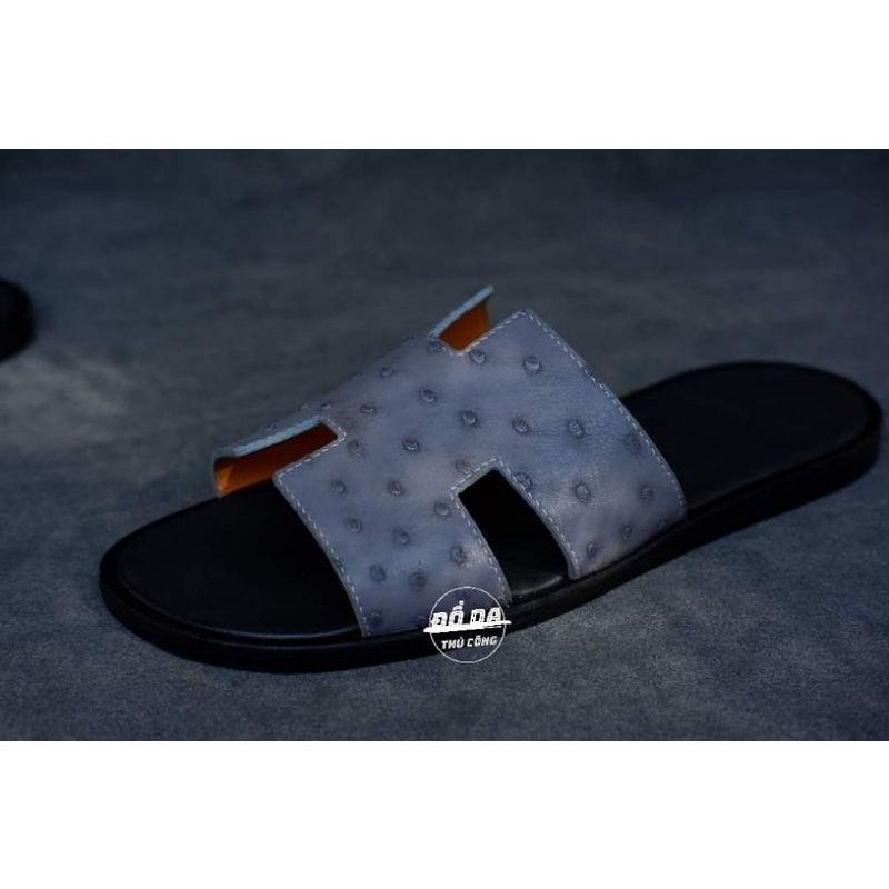 Dép hermes nam da đà điểu