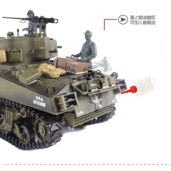 Xe tăng điều khiển Henlong 1:16 USA M4A3 7.0 Nhả Khói Băn Đan Âm Thanh Như Thật