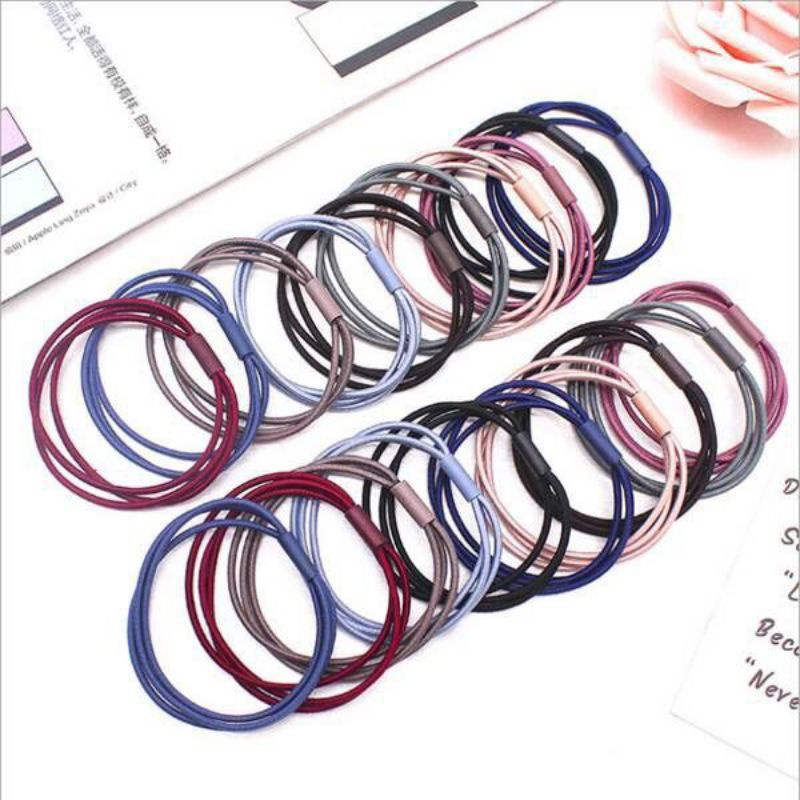 chun buộc tóc 3 sợi( sét 10 cái đủ màu)