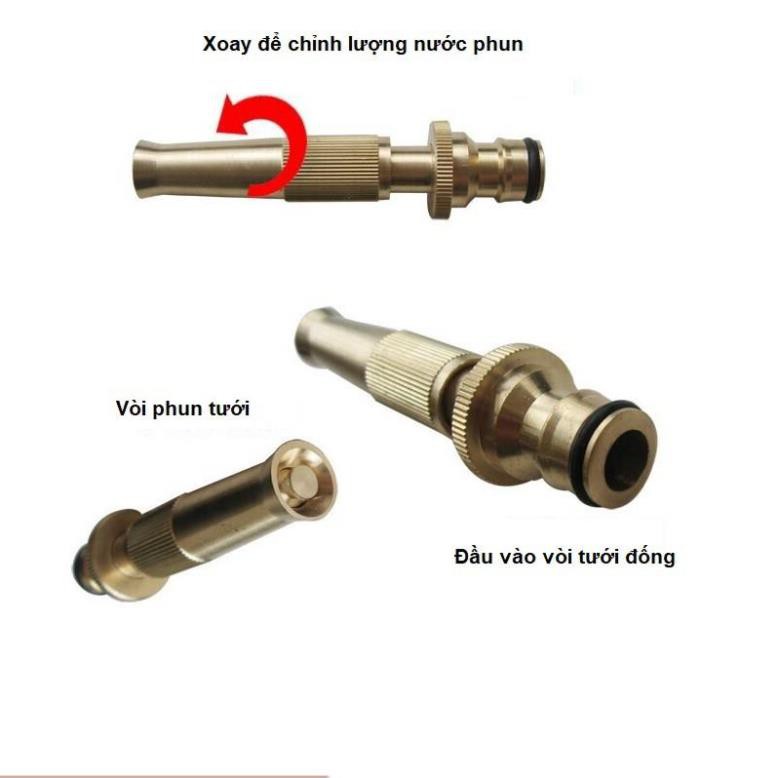 Vòi phun tăng áp bằng đồng cao cấp - Vòi tưới cây ,rửa xe - Best Home