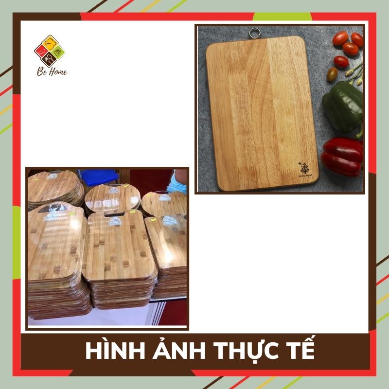 Thớt Gỗ Đức Thành Cao Su Hình Tròn, Chữ nhật BEHOMEMALL Thớt Gỗ Cao Su Tự Nhiên Cao Cấp có khoen xoay [Có Móc Treo]