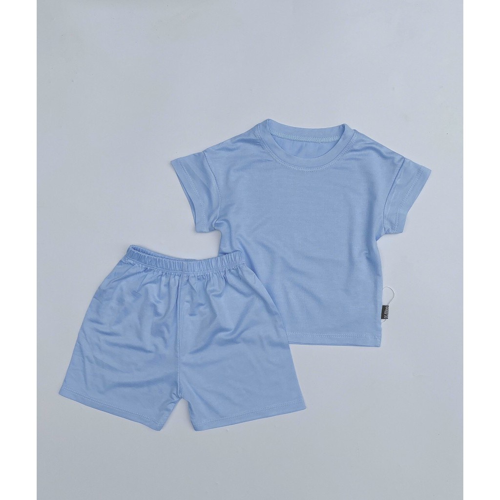 Bộ cộc tay trơn chất thun lạnh cực đẹp cho bé trai bé gái QATE20