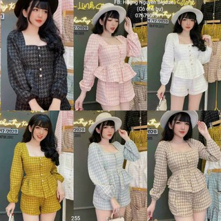 55-90kg bigsize set peplum tafta tay dài 6 màu