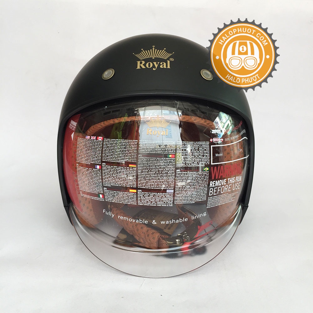 Nón bảo hiểm kính âm Royal M139 Đen Nhám