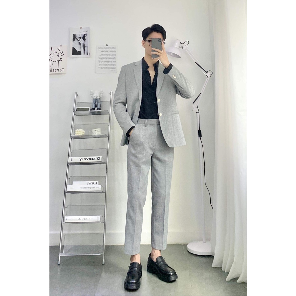 BỘ VEST NAM THỜI TRANG (XÁM,XÁM NHẠT) 1267X