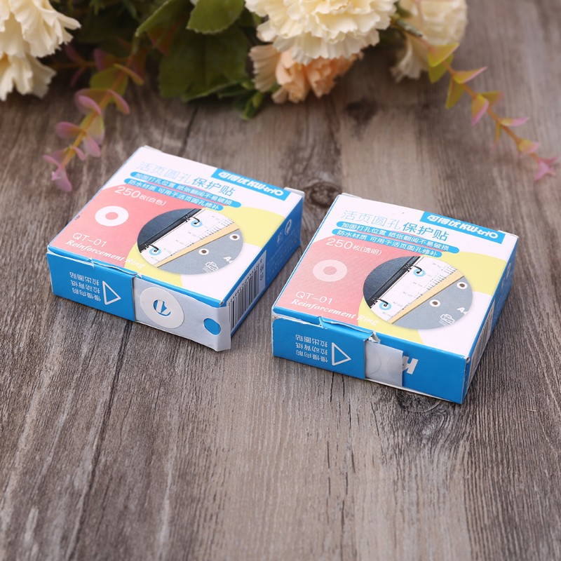 Hộp 250 Miếng Dán Đánh Dấu Lỗ Giấy Tiện Lợi