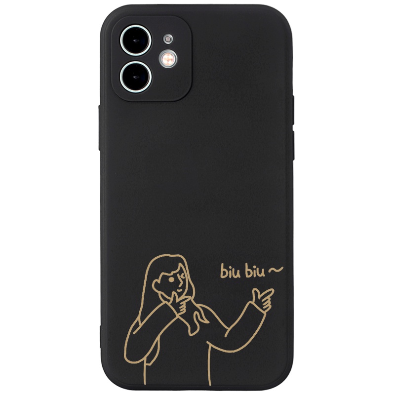 Ốp lưng GUMAN mềm chống bẩn cặp đôi dễ thương đẹp cho iPhone 14 13 12 11 Pro Max SE 2020 X XR XS 8 7 ip 6S 6 Plus kute B262
