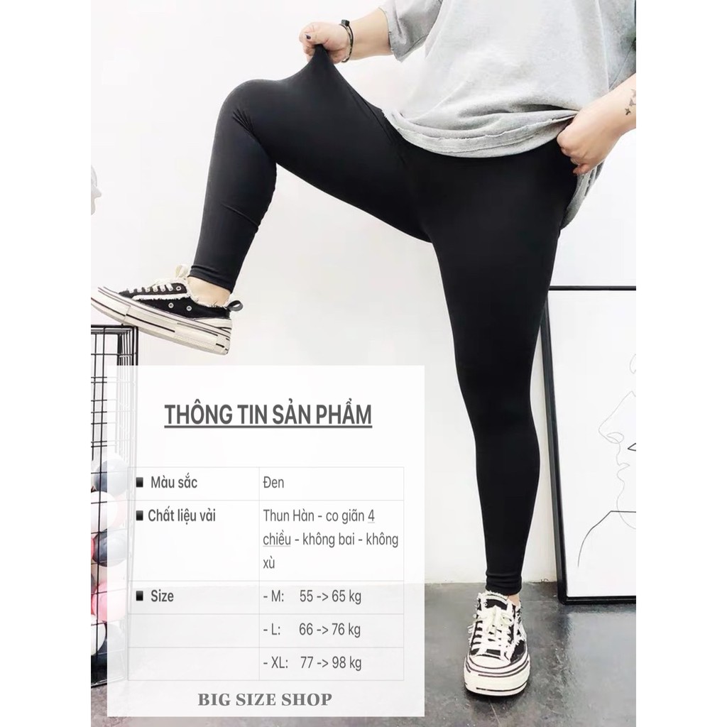 BIG SIZE - Quần Legging, vải thun Hàn co giãn 4 chiều | BigBuy360 - bigbuy360.vn