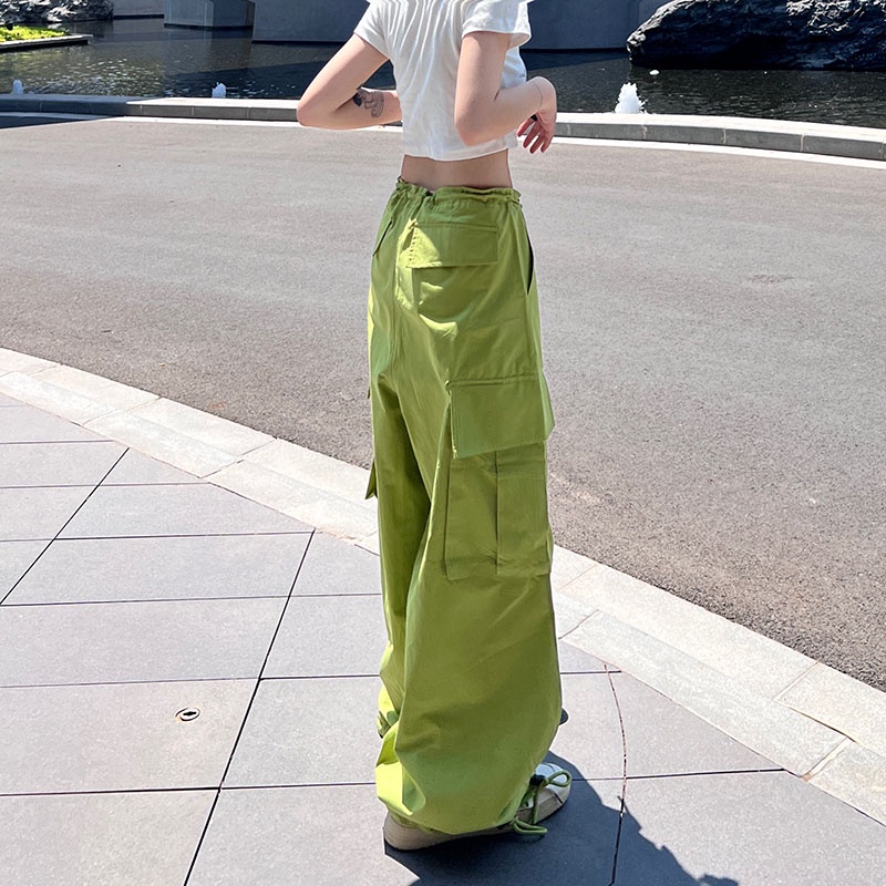 Porozi  Quần dài ống rộng lưng cao phong cách Hàn Quốc cho nữ