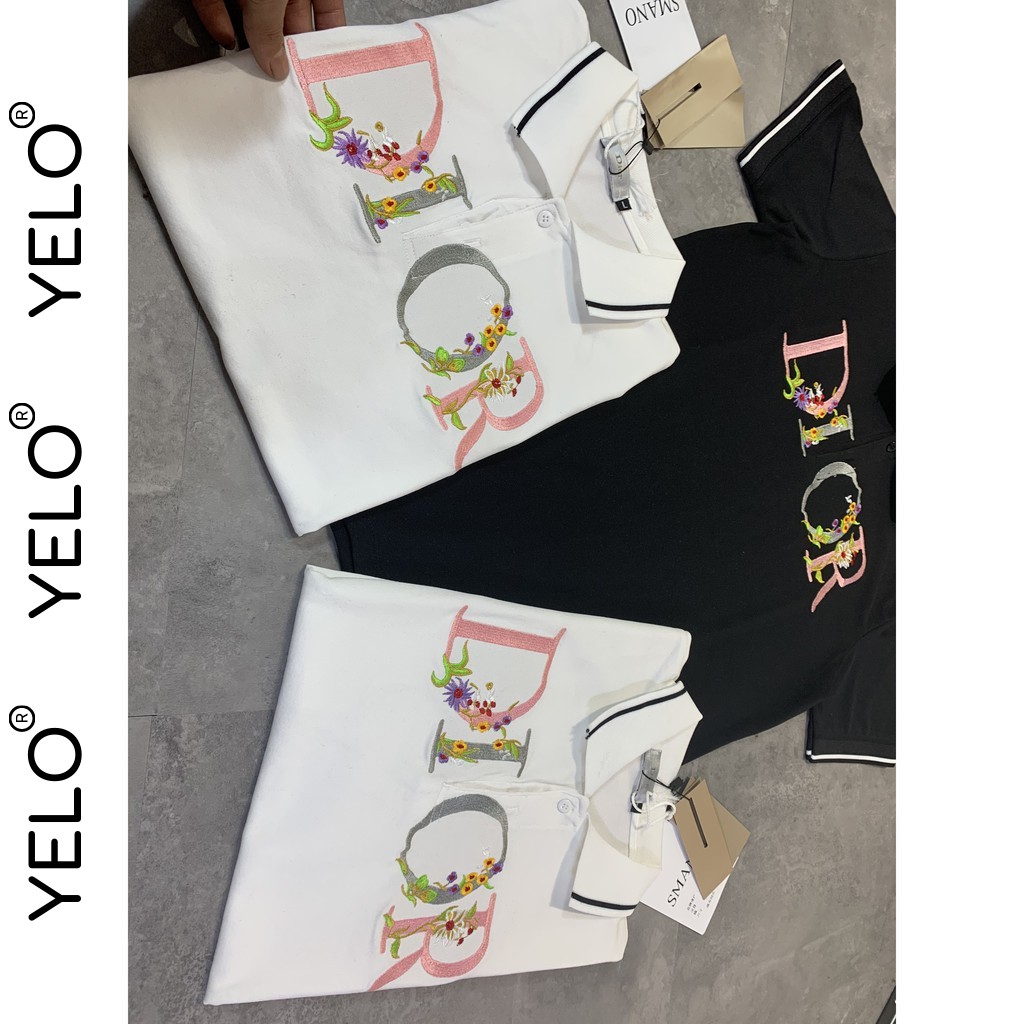 Áo Thun Có Cổ, Áo Phông Polo Nam In Chữ Phối Hoa Độc Lạ Chất Liệu Cotton Thời Trang Thoáng Mát YELO- AC82 | BigBuy360 - bigbuy360.vn