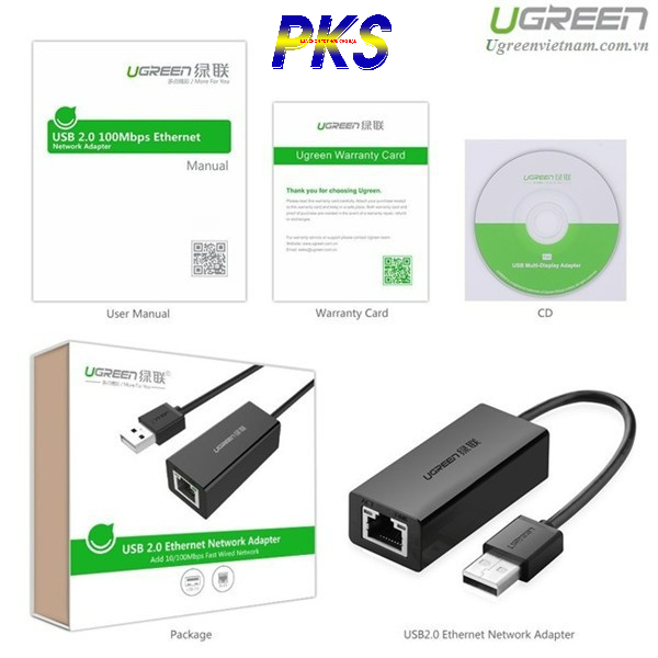 Cáp Chuyển USB To LAN Chính Hãng Ugreen UG 20254