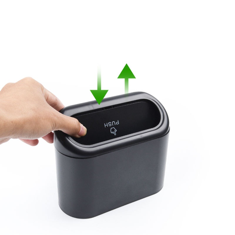 Hộp đựng rác bằng nhựa ABS màu đen hình vuông có móc treo tiện dụng cho xe hơi