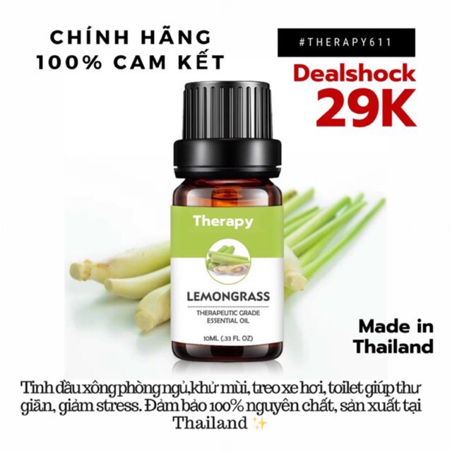 ✔ Tinh dầu nguyên chất Sả Chanh THERAPY 10ml