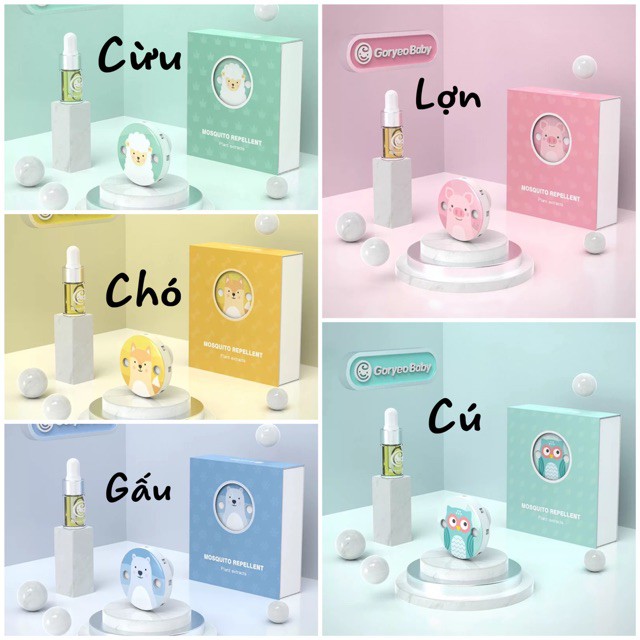 Huy hiệu đuổi muỗi GORYEO BABY HÀN QUỐC tinh dầu xả chanhbán chạy nhất shopee