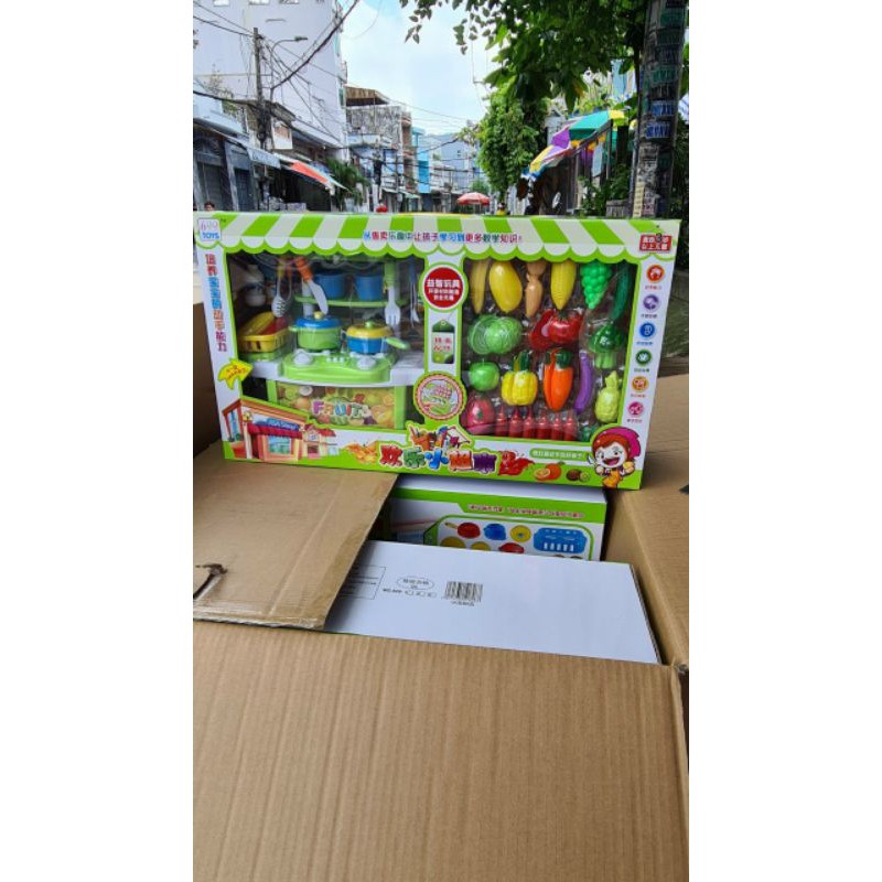 Bộ đồ chơi bàn bếp nấu ăn size đại.