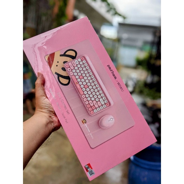 Combo 3in1 bàn phím chuột không dây và miếng lót chuột Paul frank x Wiwu