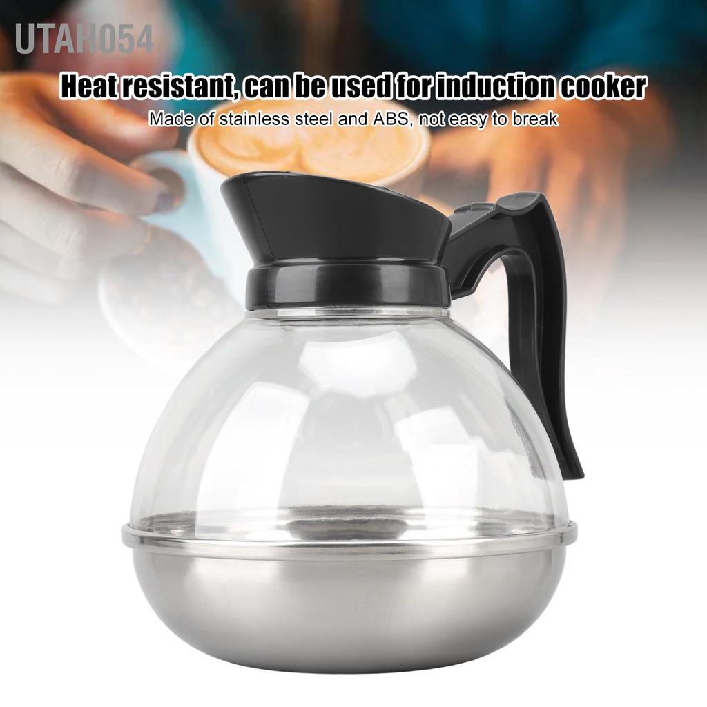 Utah054 Ấm pha cà phê Thép không gỉ 1700ml chịu nhiệt Bình trà gia đình cho bếp từ