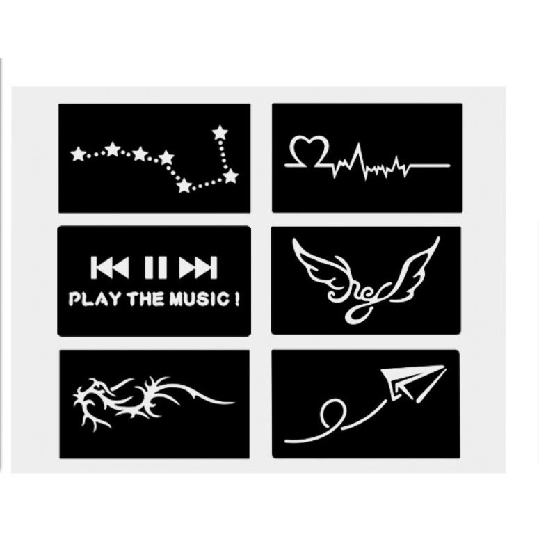 KHUÔN VẼ HENNA DÙNG NHIỀU LẦN - Khuôn săm henna A4 nhiều hình