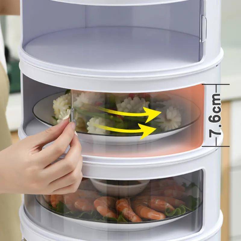 Lồng Bàn Tròn Nhiều Lớp Trong Suốt Cách Nhiệt Chống Bụi 4.5Cm Tiện Dụng