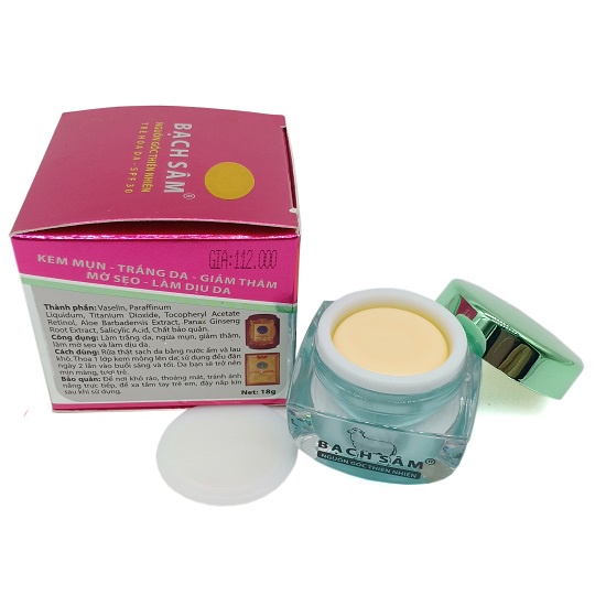 Kem Bạch Sâm Mụn - Trắng Da - Giảm Thâm - Mờ Sẹo - Làm Dịu Da 18g