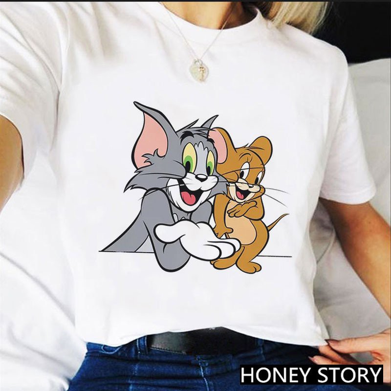 Bộ Nữ Tom&Jerry, Áo Thụng Chất Tici, Quần Kẻ Chất Vải Thô Free Size < 60kg