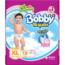 Tã quần Bobby size XL 18 miếng ( cho bé 13-17kg)