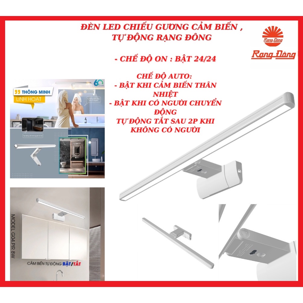 Đèn LED Chiếu Gương Cảm Biến RẠNG ĐÔNG - Bảo Hành Chính Hãng