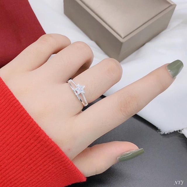 NHẪN NỮ MẶT SAO SANG CHẢNH - NHẪN NỮ BẠC TA