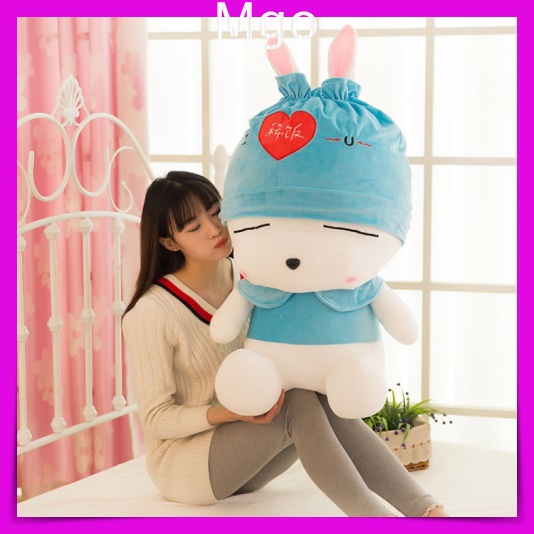 [Qùa Tặng Người Yêu] Gấu Bông Teddy Bear Hình Con Thỏ Baby, Thú Nhồi Bông Thỏ Trắng Mặc Áo Siêu Dễ Thương Size 35cm 65cm