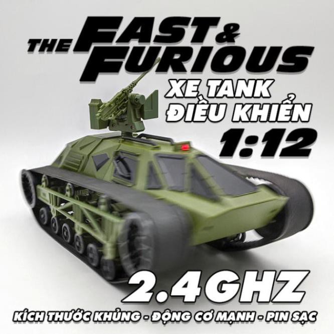 Xe Tank Fast & Furious điều khiển - Tốc độ 20km/h - Pin sạc