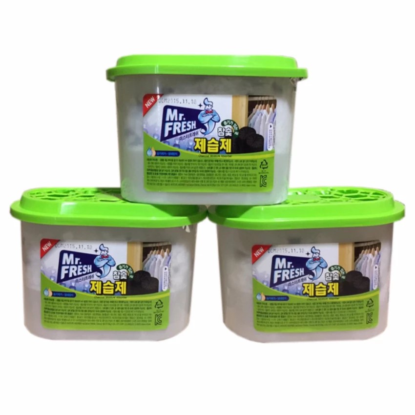 Bộ 3 Hộp hút ẩm than hoạt tính khử khuẩn 256g Mr Fresh