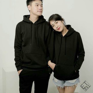 Áo đôi Hoodie nam nữ unisex cặp form rộng trơn trắng đen có mũ đẹp chất nỉ phong cách trẻ trung Hàn Quốc