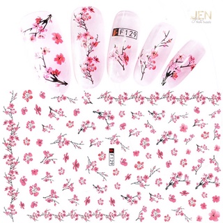 Sticker dán móng nail hoa đào Tết
