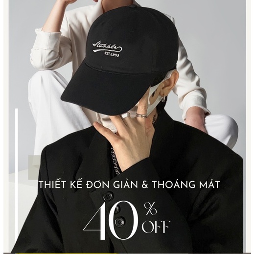 Mũ Lưỡi Trai STUBBLY 1993 Jussy Fashion Nón Kết Nam Nữ Chất Vải Kaki Cotton Form Mềm Phong Cách Nón Lưỡi Trai Unisex
