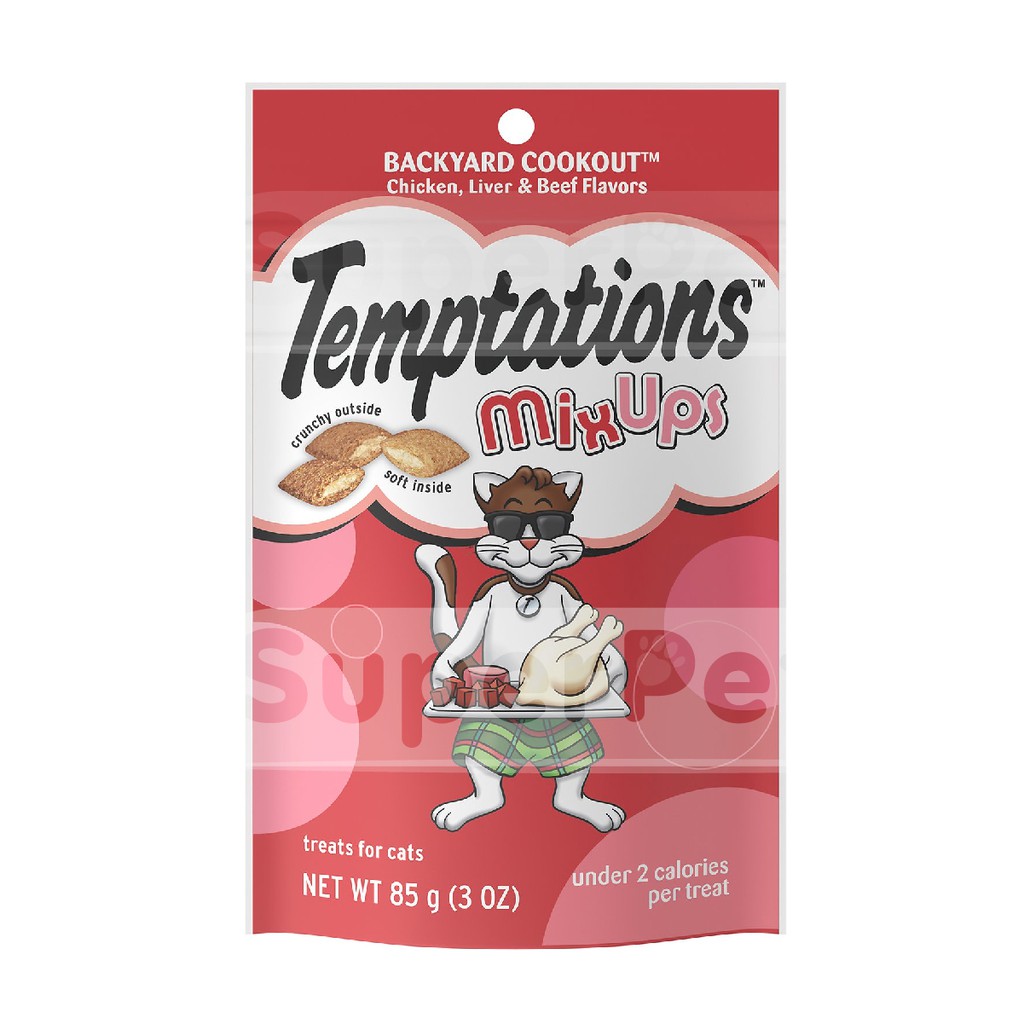 Bánh thưởng Cho Mèo Temptation Vị Gan và Thịt Bò Temptations Mixups Backyard Cookout Cat Treats 3oz
