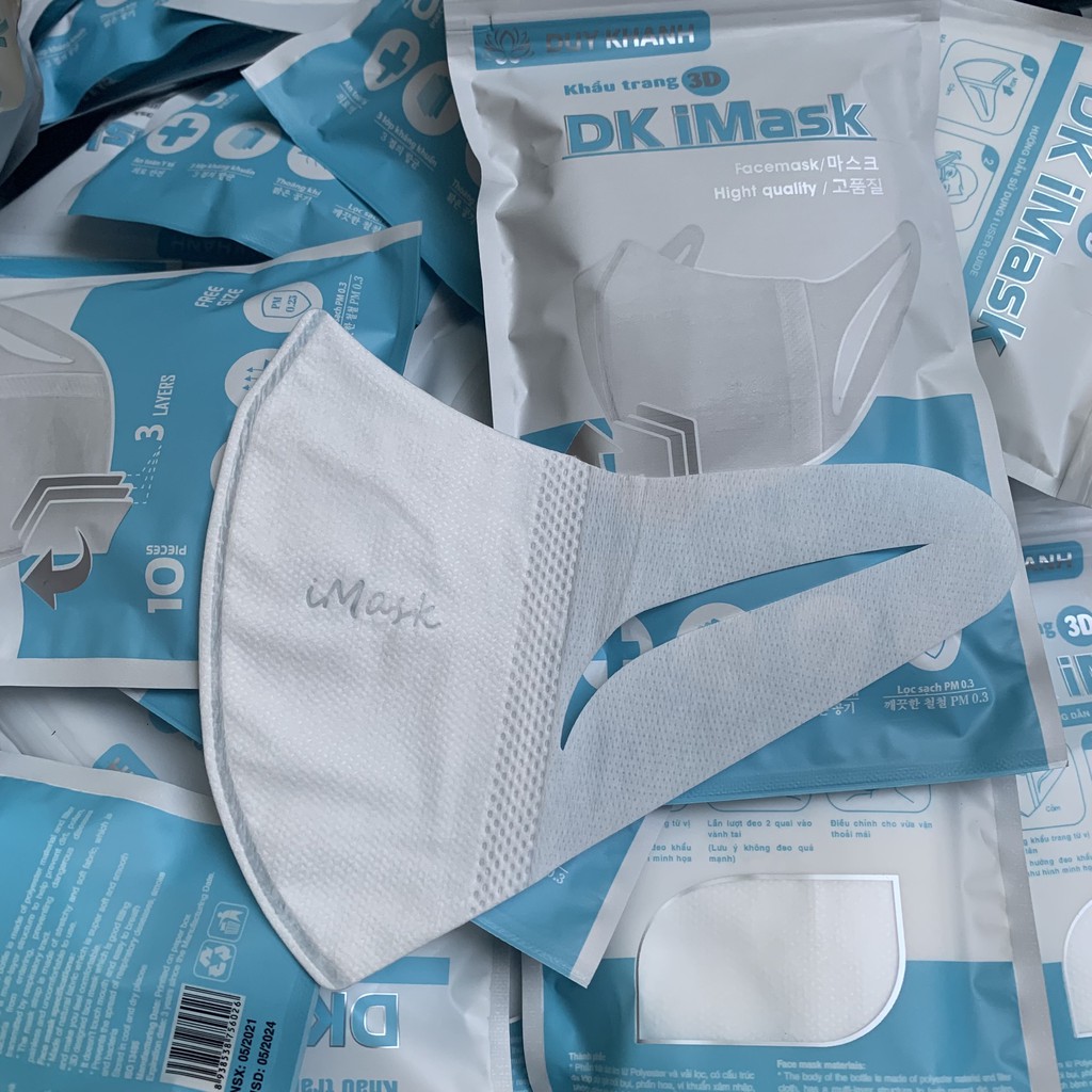 Khẩu trang 3D MASK Duy Khánh túi đóng 10 cái giúp chống bụi hiệu quả tiện lợi | BigBuy360 - bigbuy360.vn