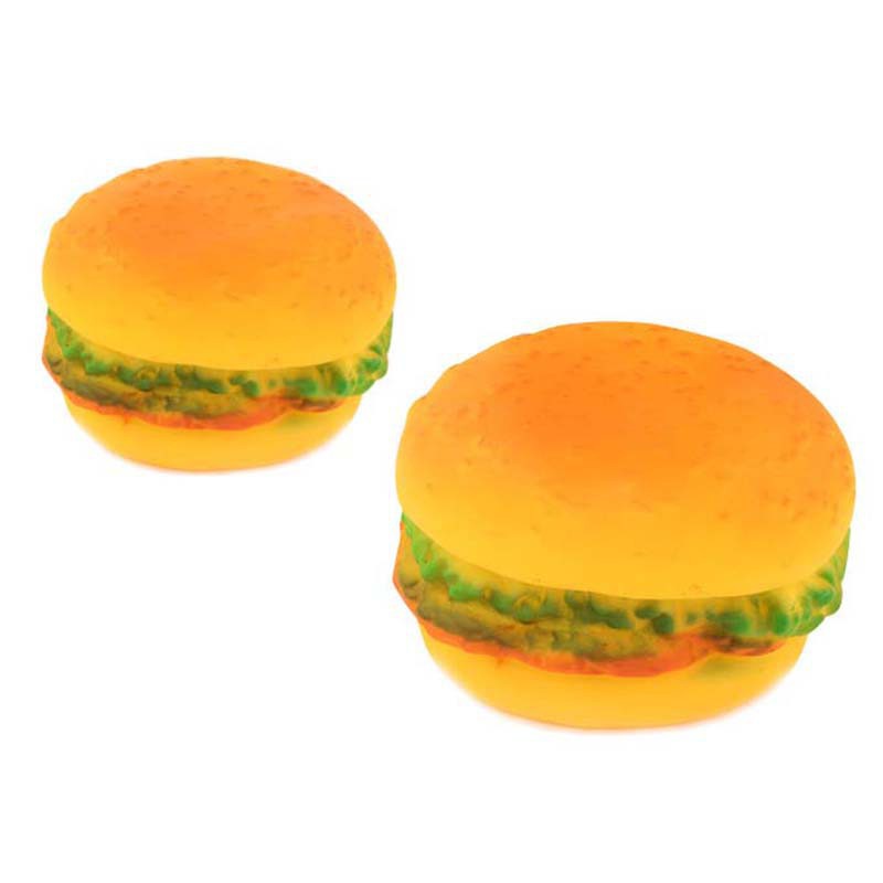 1 đồ chơi cao su hình bánh Hamburger phát tiếng cho chó gặm - Lida Pet Shop