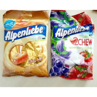 Kẹo mềm Alpenliebe 2chew và kẹo béo cứng Alpenliebe 120g (gói nhỏ)