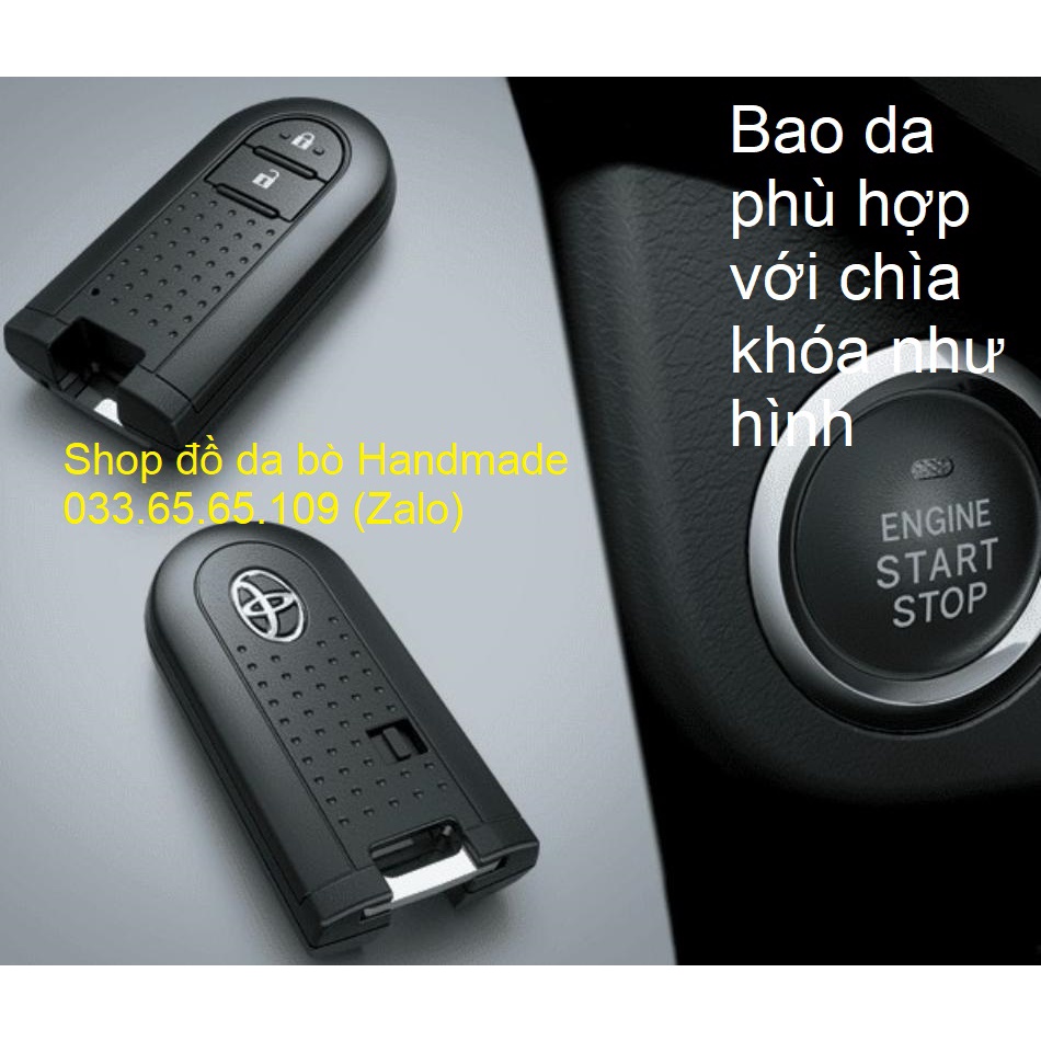 [Da bò 100%] Bao da chìa khóa Toyota Wigo, Rush kèm tặng móc khóa, khắc tên miễn phí