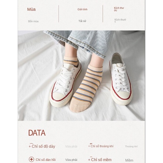 Tất vớ cotton cổ thấp ngắn họa tiết caro kẻ ô tone màu xanh dương  thời trang  cho nữ