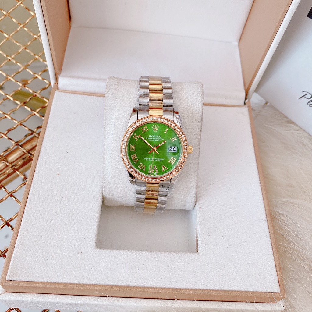 Đồng hồ nữ Rolex, dây thép không girm hàng full box, thẻ bảo hành 12 tháng - Dongho.rolex