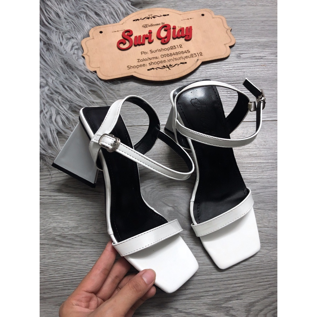 [Siêu Sale] Giày sandal cao gót nữ quai mảnh gót tam giác cao 8p sang chảnh mã L170