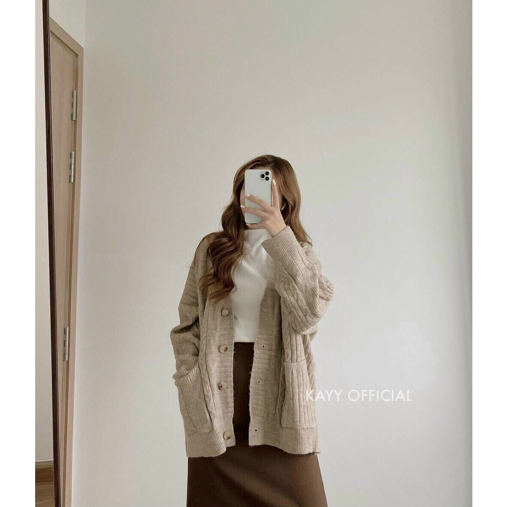 Áo Khoác Cardigan Len Nữ From Dáng Rộng Retro Cao Cấp LICA - A10 | BigBuy360 - bigbuy360.vn