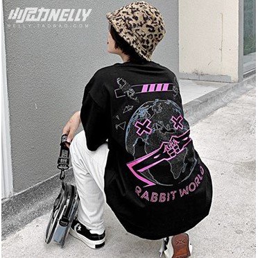 Áo phông Unisex nam nữ tay lỡ dáng rộng Trái đất